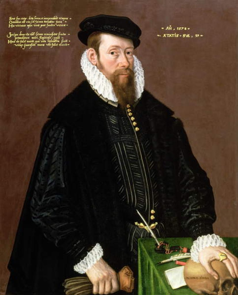 Detail of Portrait of Thomas Pead, 1578 by Cornelis Ketel