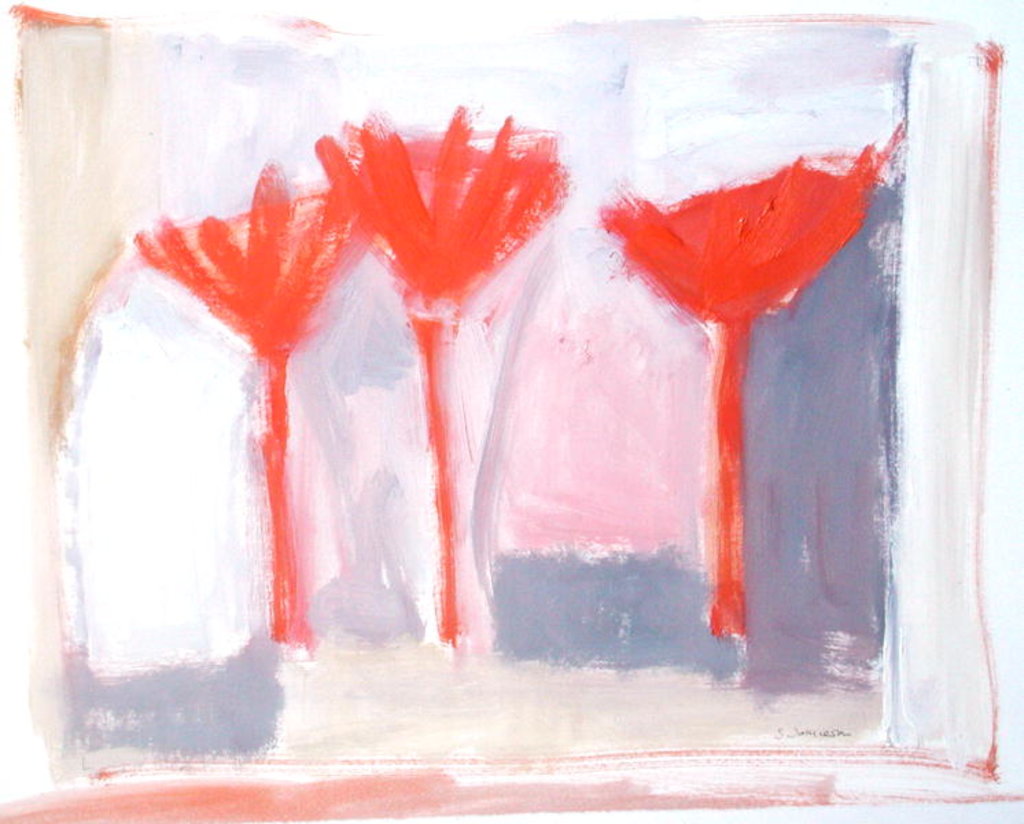 Detail of Red Trees, 2002 by Sue Jamieson