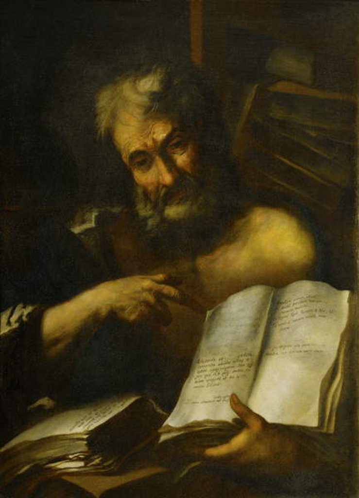 Detail of Study of a Man's Head: One of the Fathers, 1699 by Italian School
