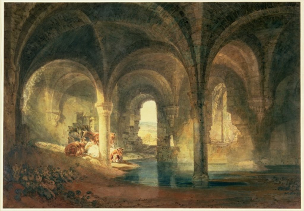 Detail of Refectory of Kirkstall Abbey, c.1798 by Joseph Mallord William Turner