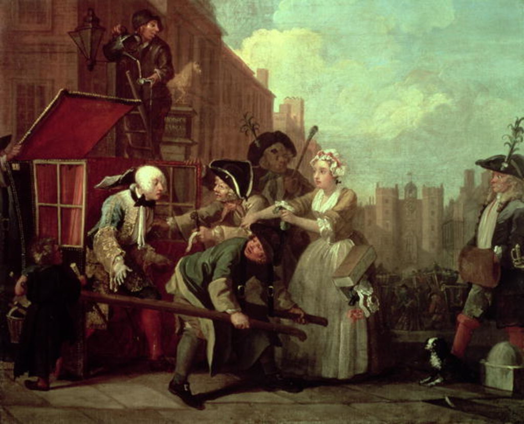 Detail of A Rake's Progress IV: The Rake Arrested, Going to Court, 1733 by William Hogarth