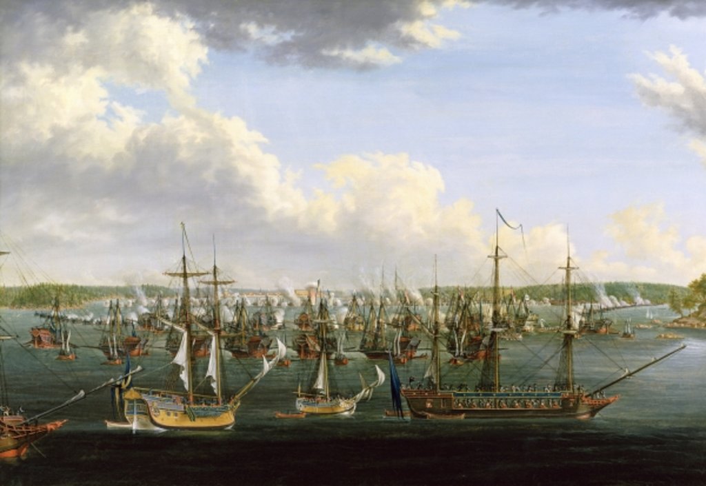 Detail of The Battle at Fredrikshamn, 15 May 1790 by Johan Tietrich Schoultz