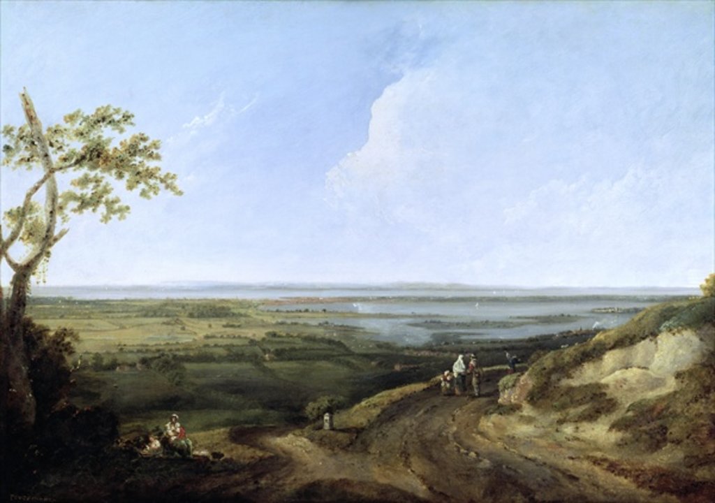 Detail of View of Portsmouth from Portsdown Hill by Thomas Jones