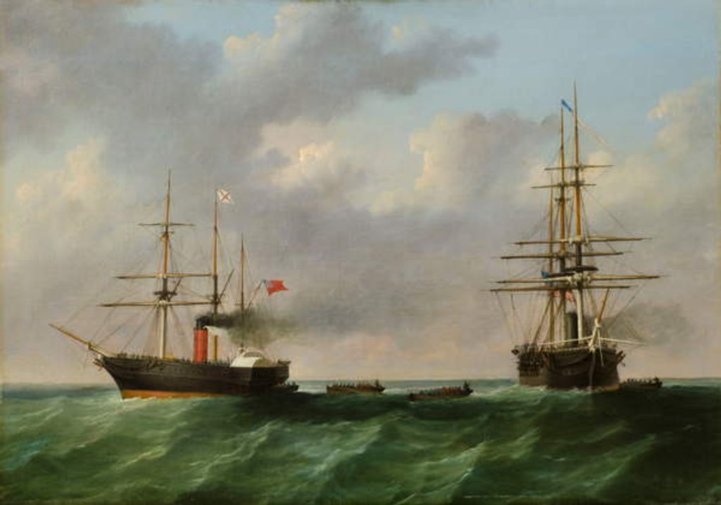 Detail of San Jacinto and 'Trent Affair', 1861 by English School