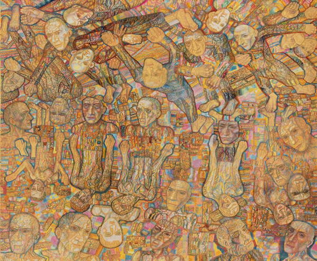 Detail of Crowd Composition by Pavel Nikolaevich Filonov