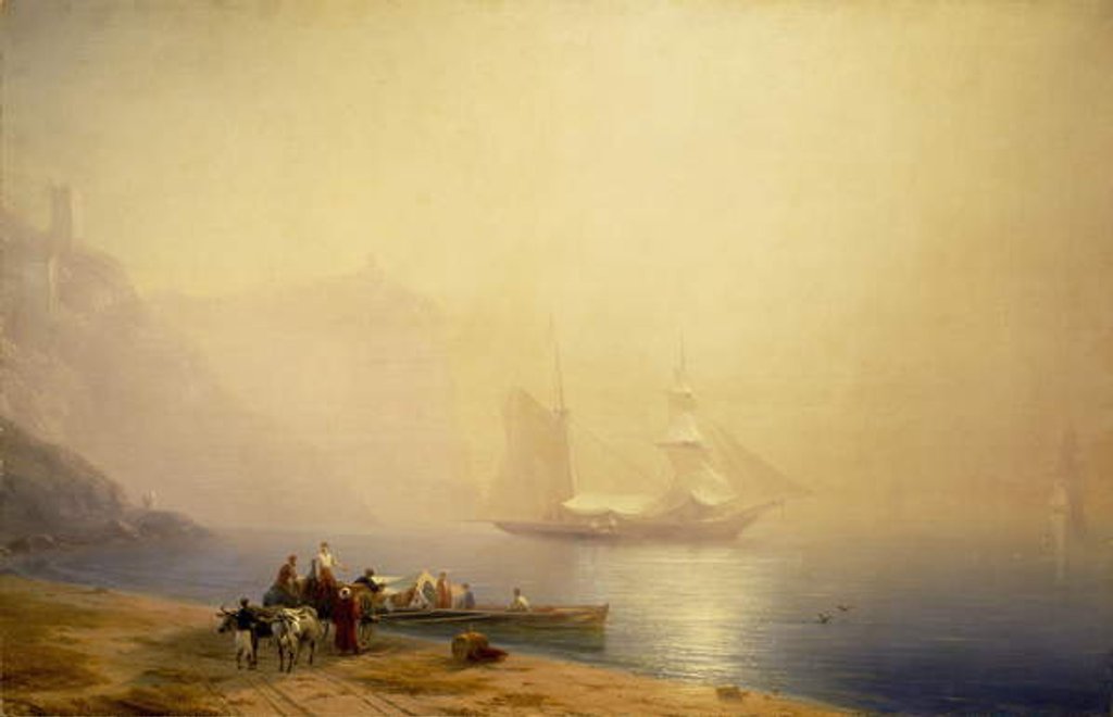 Detail of Morning on the Shore of the Sea, Sudak, 1856 by Ivan Konstantinovich Aivazovsky