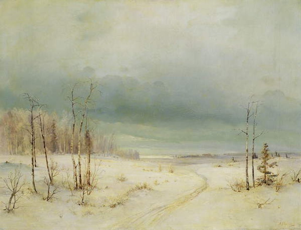 Detail of Winter by Aleksei Kondratevich Savrasov