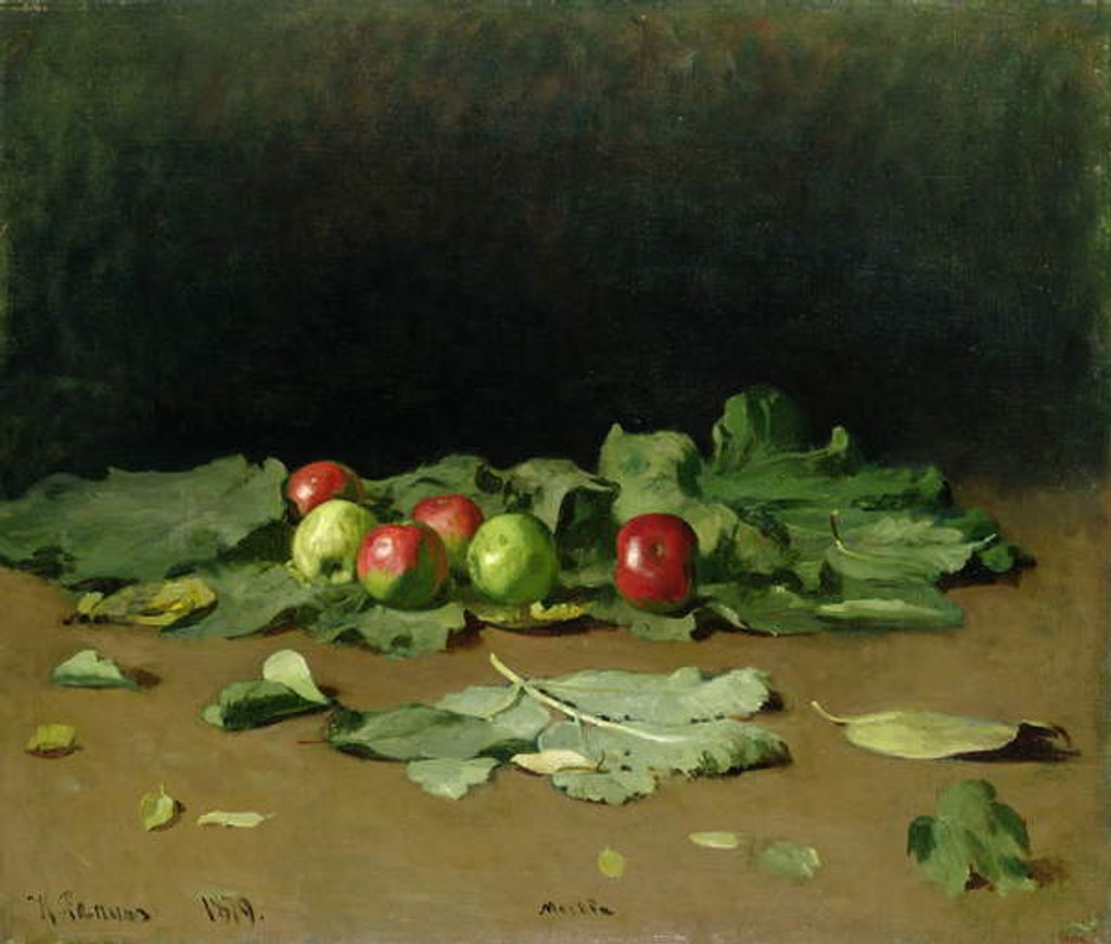 Detail of Still Life of Apples and Leaves, 1879 by Ilya Efimovich Repin