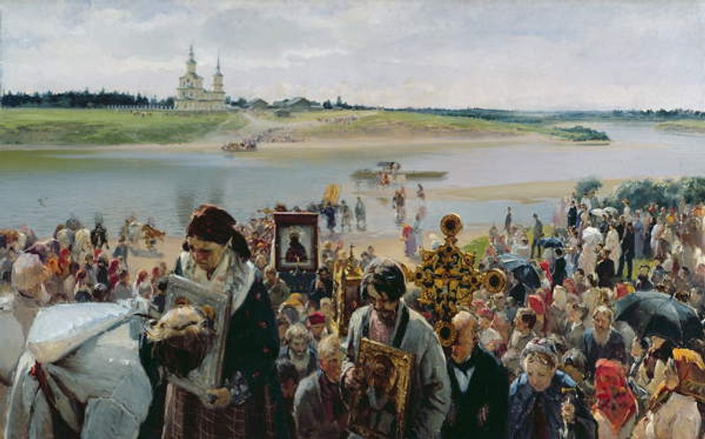 Detail of A Religious Procession by Illarion Mikhailovich Pryanishnikov
