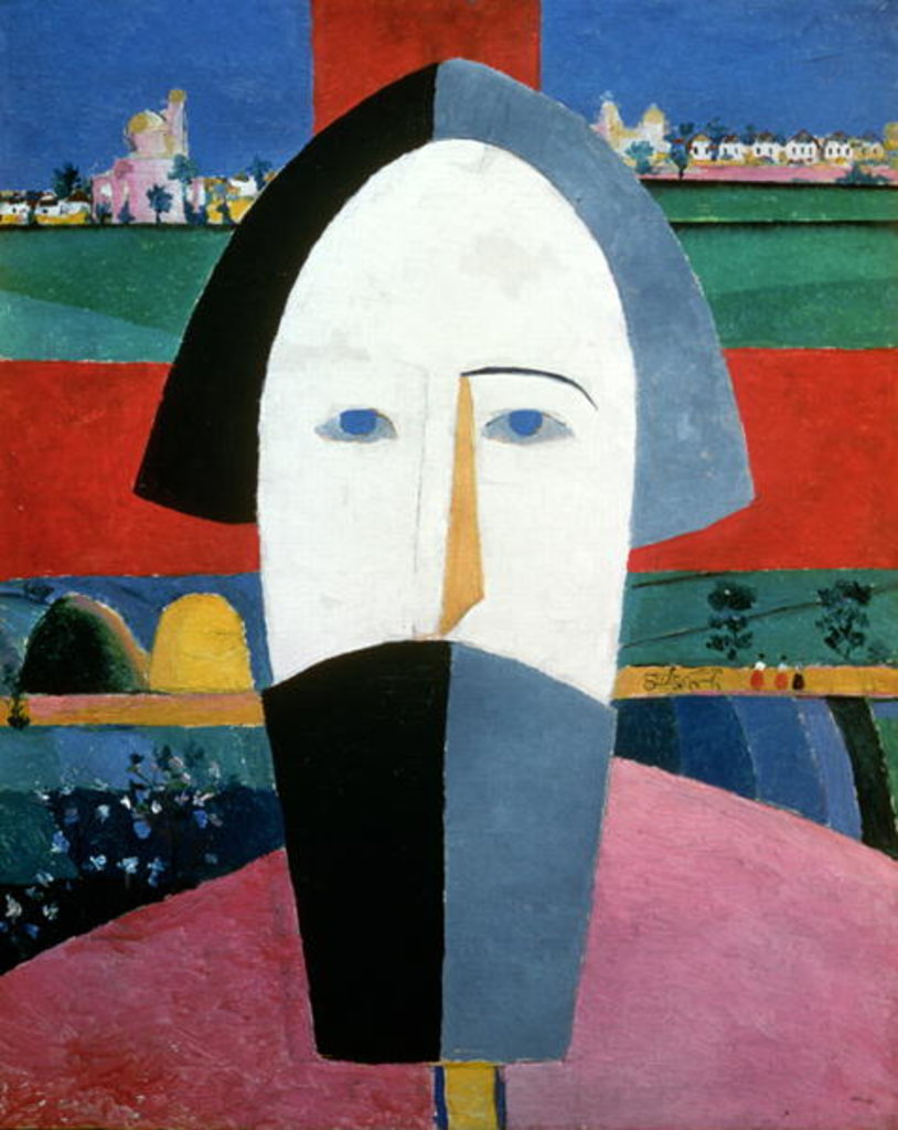 Detail of The Head of a Peasant, c.1929-32 by Kazimir Severinovich Malevich