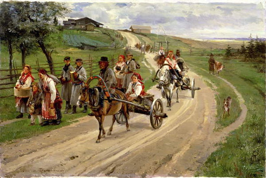 Detail of Return from the Fair, 1883 by Illarion Mikhailovich Pryanishnikov