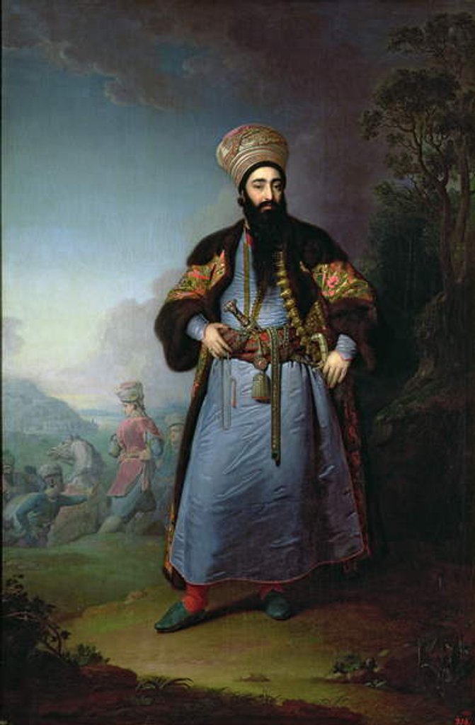 Detail of Portrait of Murtaza-Kuli-Khan brother of Aga-Mahommed, the Persian Shah, 1796 by Vladimir Lukich Borovikovsky