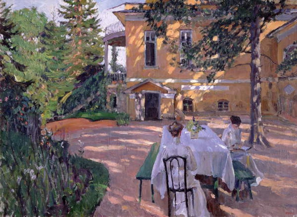 Detail of In Summer, 1909 by Sergei Arsenevich Vinogradov