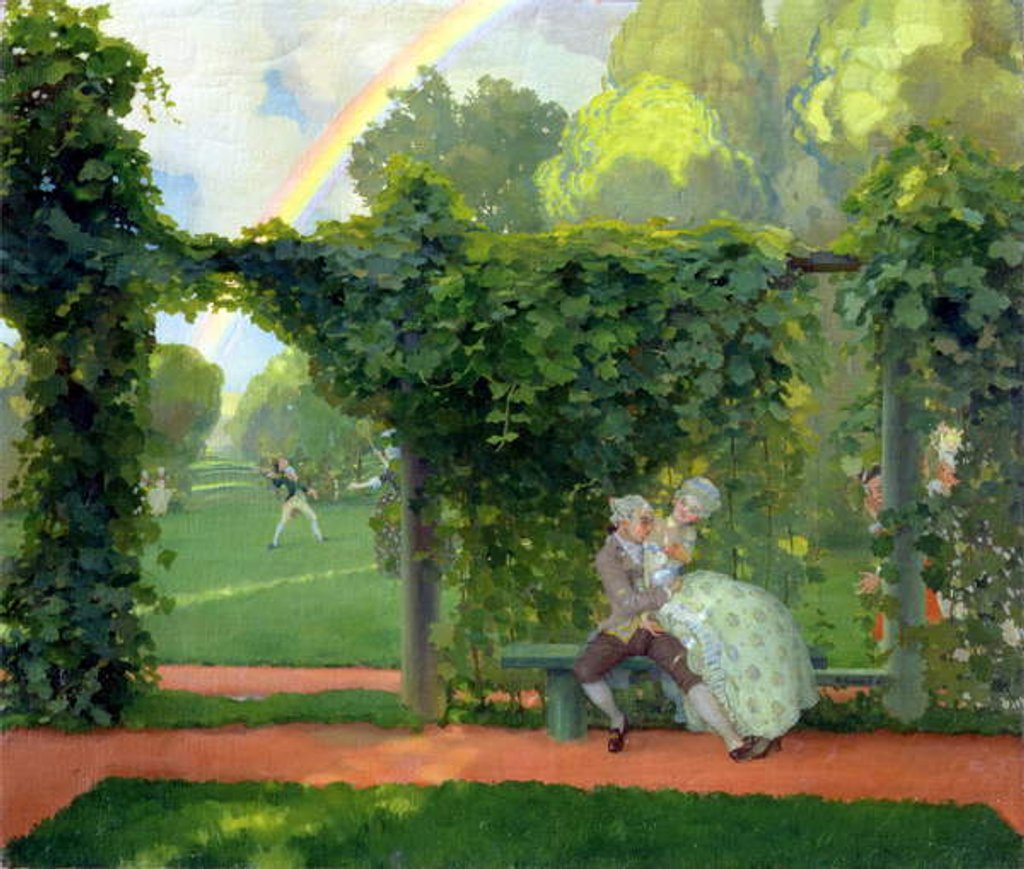Detail of The Ridiculed Kiss, 1908 by Konstantin Andreevic Somov