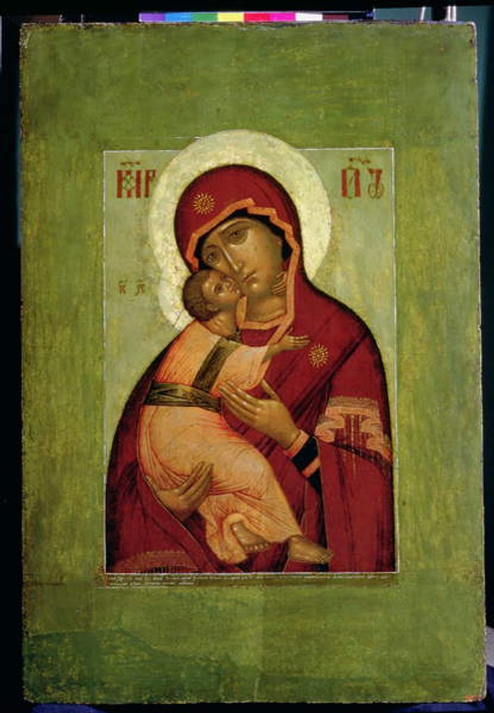 Detail of The Vladimir Madonna of Humility, Russian icon by Simon Ushakov