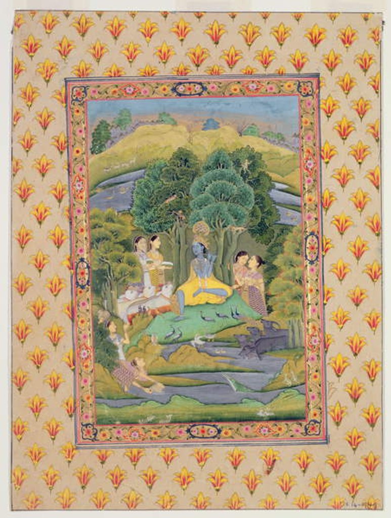 Detail of Krishna and the Gopis by Indian School