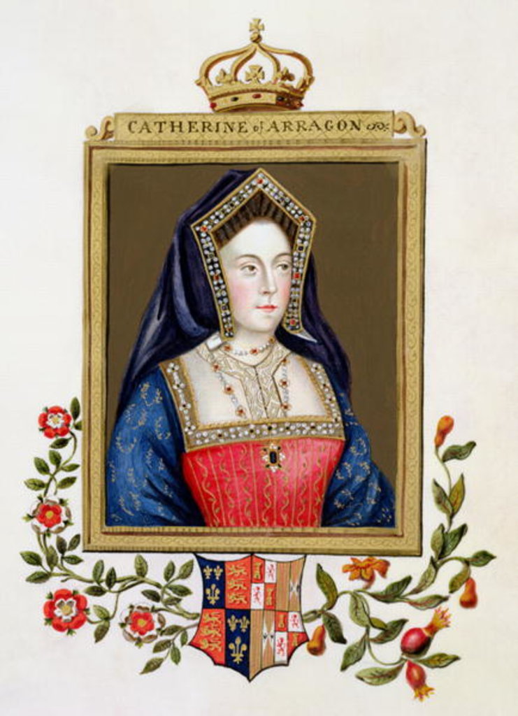 Detail of Portrait of Catherine of Aragon 1st Queen of Henry VIII by Sarah Countess of Essex