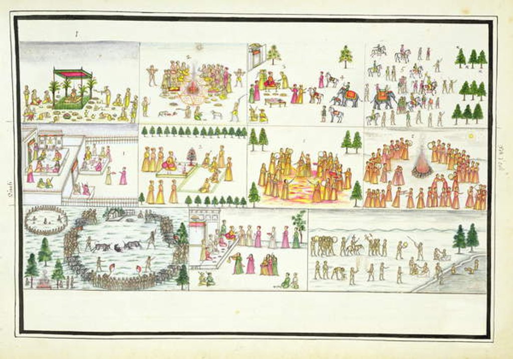 Detail of Hindu Festivals including Dasehra, Diwali and Holi by French School