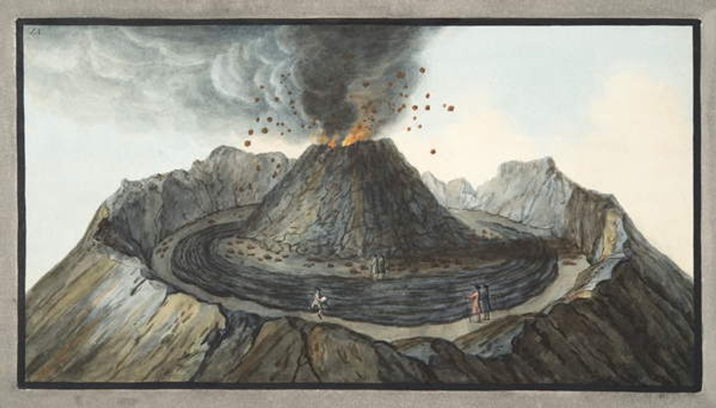 Detail of Interior of the Cone of Vesuvius Before the 1767 Eruption by Pietro Fabris