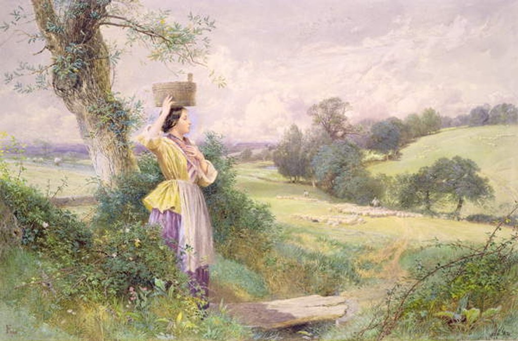 Detail of The Milkmaid, 1860 by Myles Birket Foster