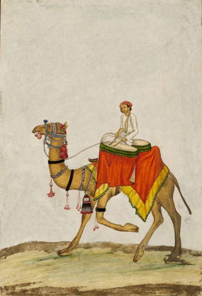 Detail of A Camel with its Rider playing Drums, c. 1840 by French School