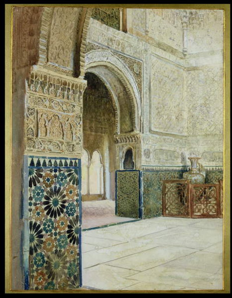 Detail of Interior of the Alhambra, Granada by French School