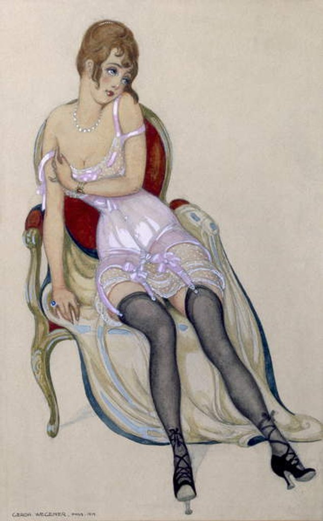 Detail of Lady in Underwear, 1917 by Gerda Marie Frederike Wegener