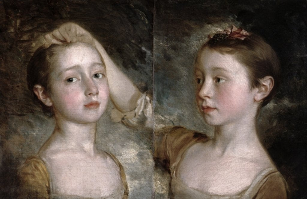 Detail of The Painter's Daughters Mary and Margaret, c.1758 by Thomas Gainsborough