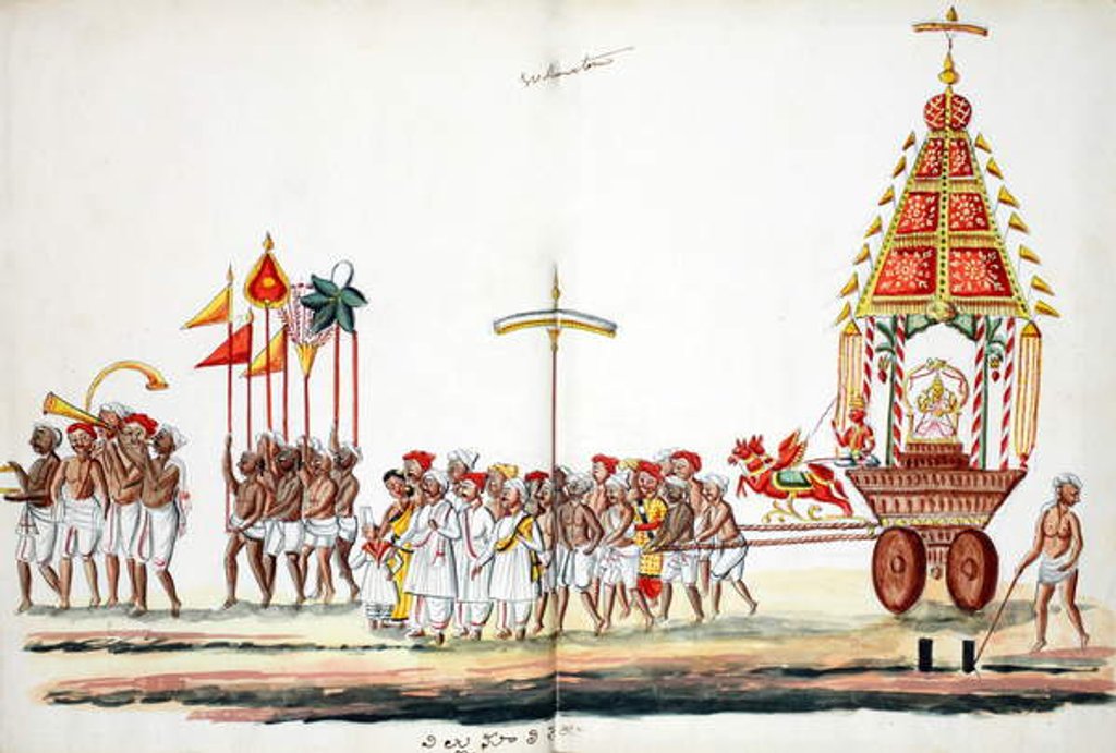 Detail of Procession with gods by Indian School