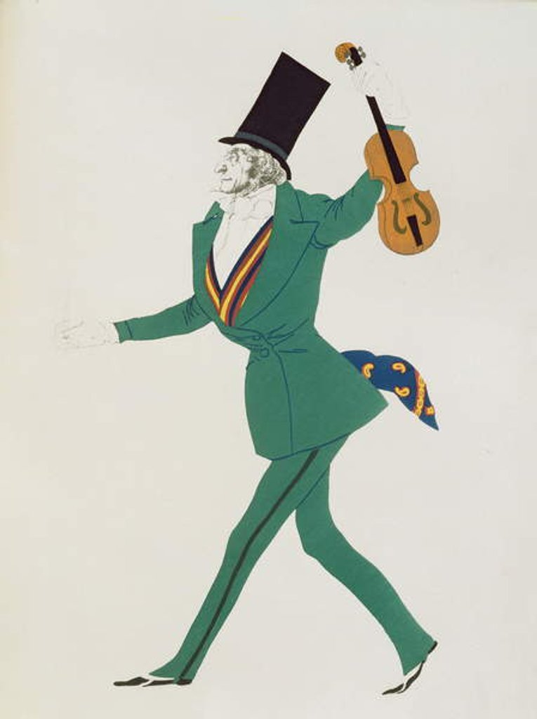 Detail of Costume design for Paganini in 'The Enchanted Night' by Gabriele d'Annunzio c.1923 by Leon Bakst