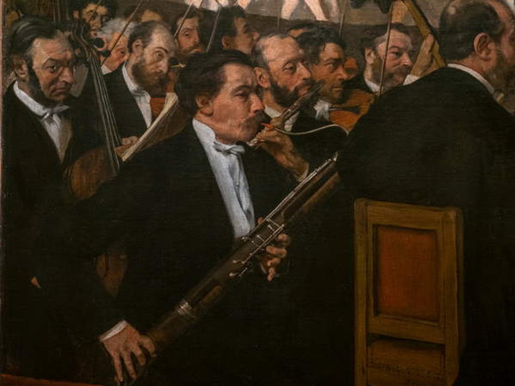 Detail of The Opera Orchestra. 1870. Oil on canvas. by Edgar Degas