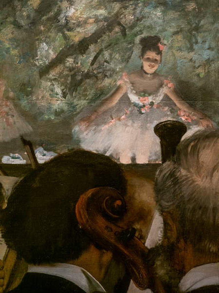 Detail of Les Musiciens. 1872-1873, resumed around 1874-1876. Oil on canvas. by Edgar Degas