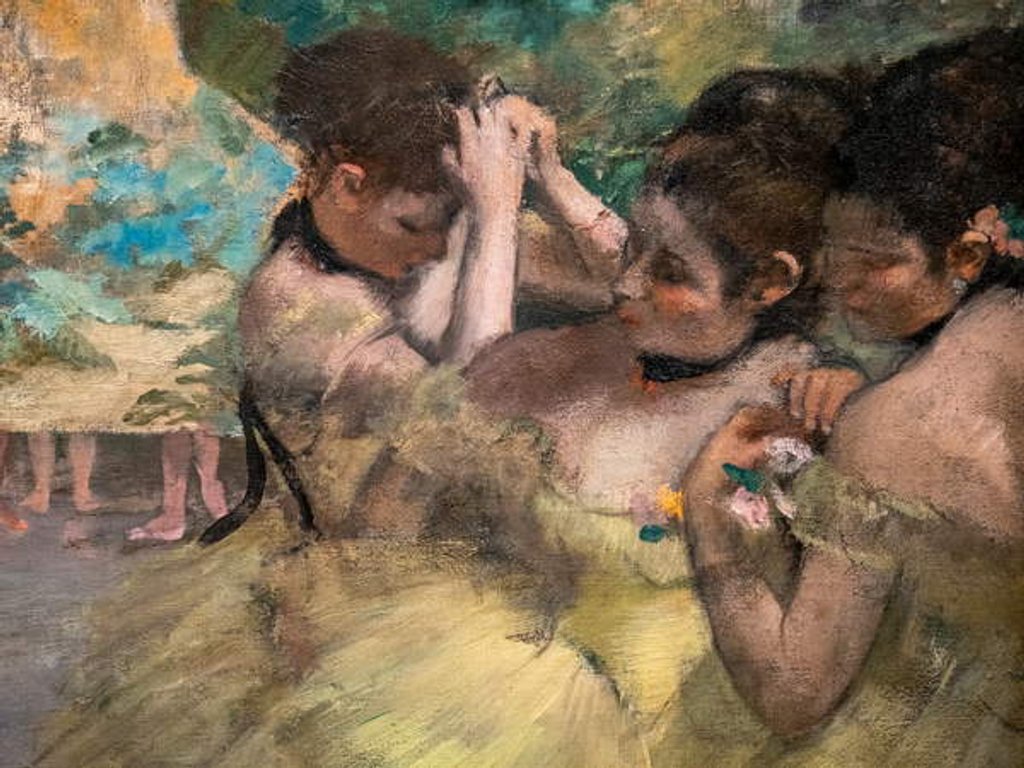 Detail of Behind the scenes. 1874-1876 by Edgar Degas