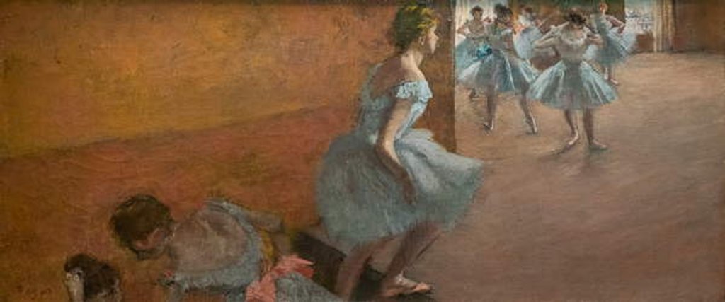 Detail of Dancers climbing a staircase. Between 1886 and 1888. Oil on canvas. by Edgar Degas