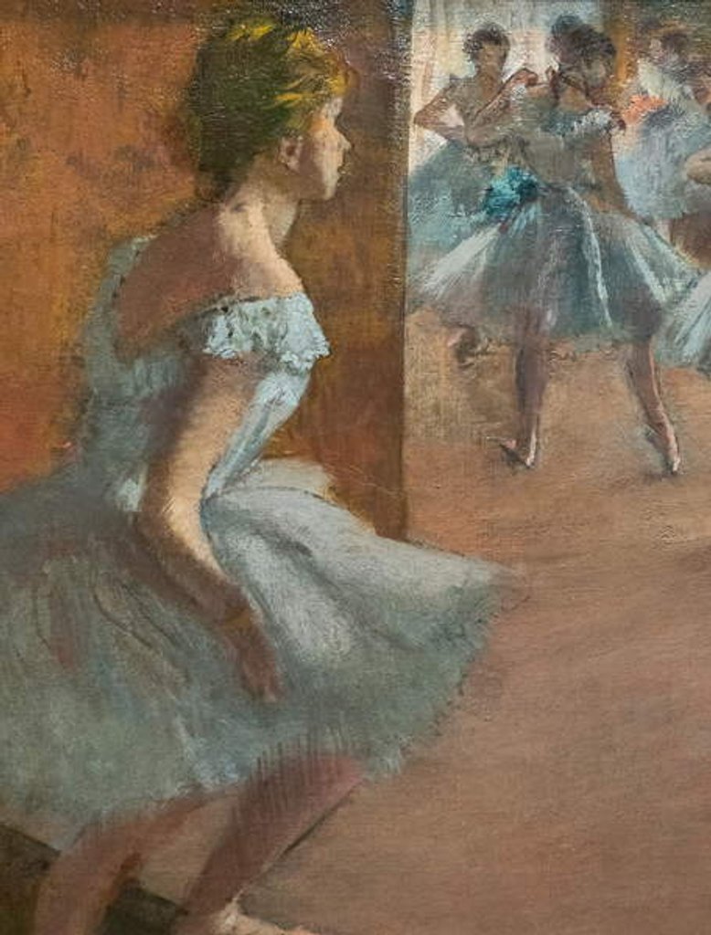 Detail of Dancers climbing a staircase. Between 1886 and 1888. Oil on canvas. by Edgar Degas