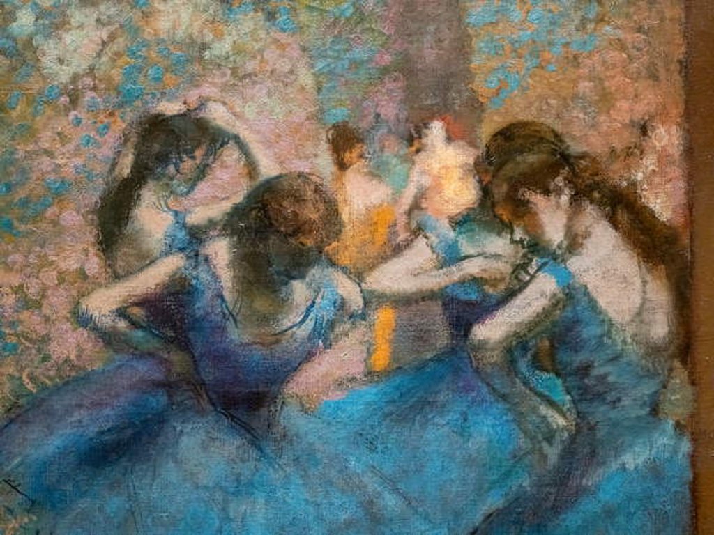 Detail of Blue dancers. Around 1893-96 by Edgar Degas