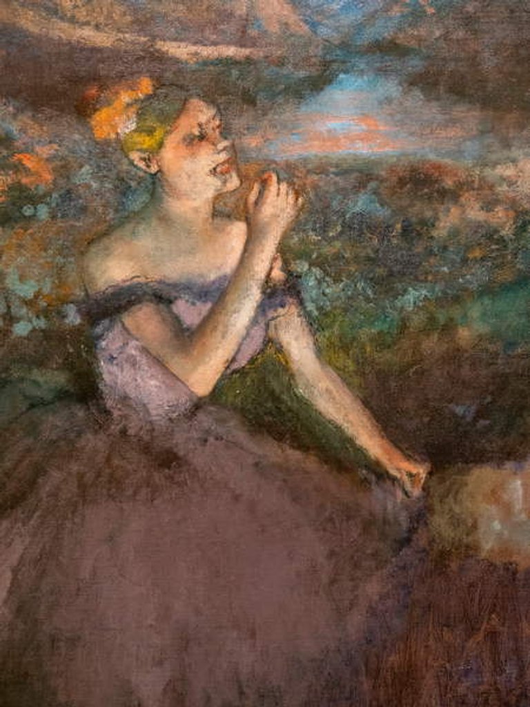 Detail of Dancer with bouquets. Around 1895-1900 by Edgar Degas