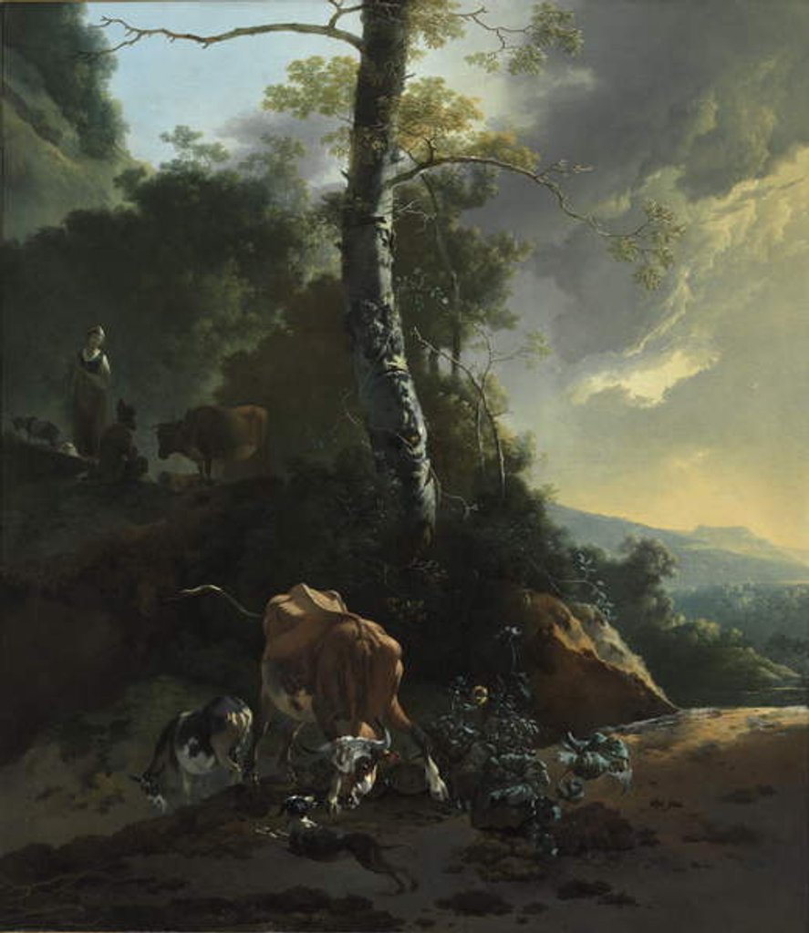 Detail of Landscape with Enraged Ox, 1665-70 by Adam Pynacker