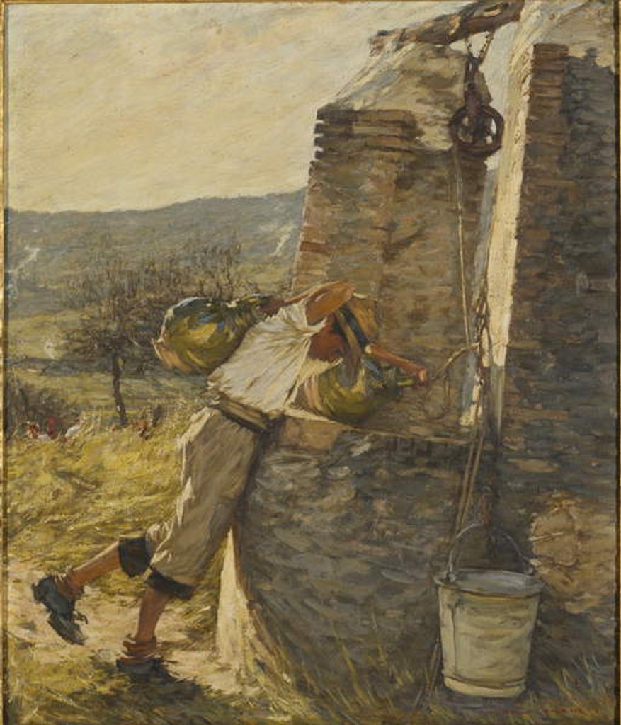 Detail of Boy Filling Water Jars at Well by Henry Herbert La Thangue