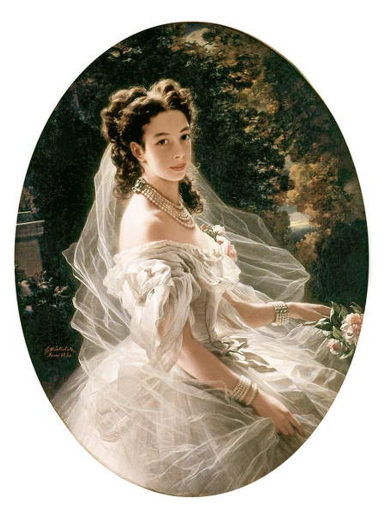 Detail of Princess Pauline von Metternich, 1860 by Franz Xaver Winterhalter