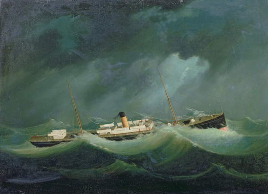 Detail of A 'Saville Line' vessel in Rough Weather, c.1870 by English School