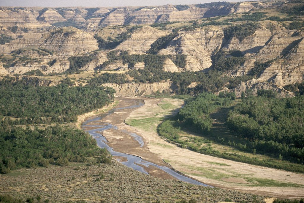 Detail of Badlands and Little Missouri River by Anonymous