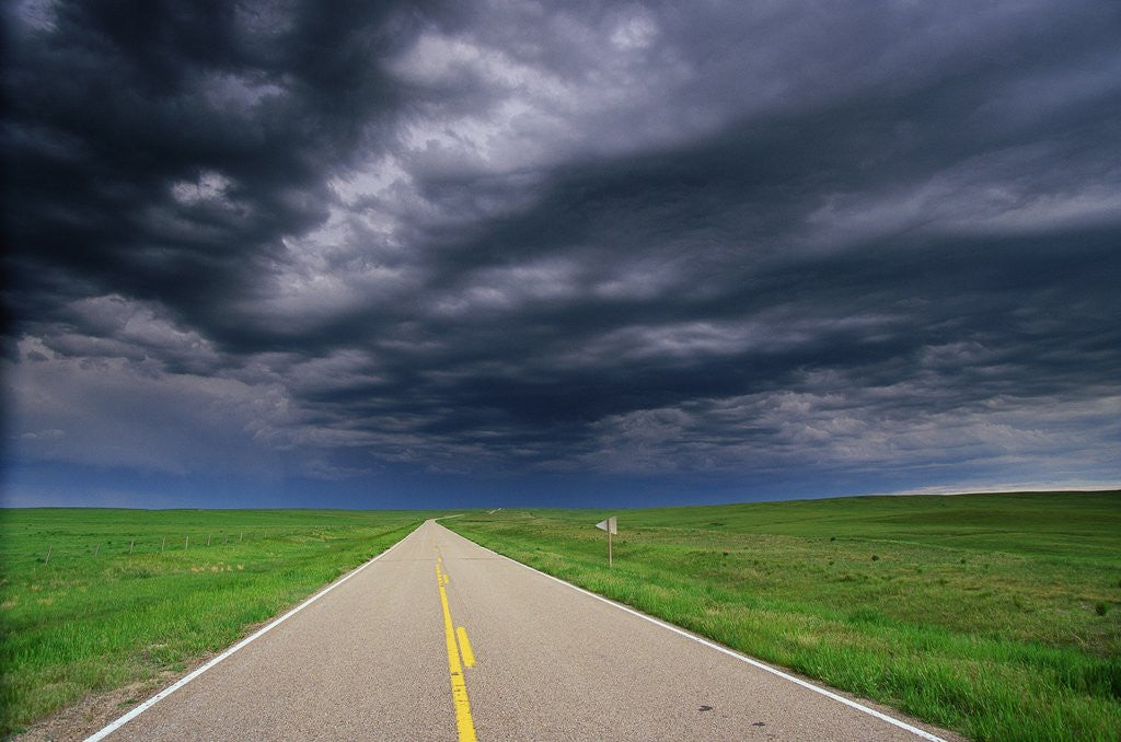Detail of Oncoming Thunderstorm over Grasslands by Anonymous