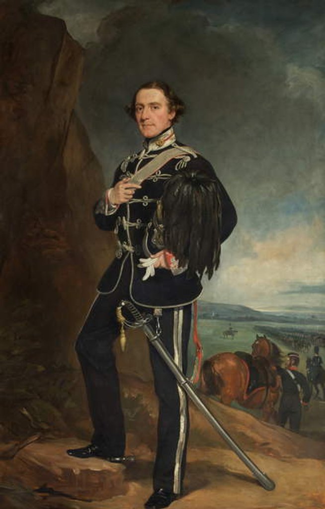 Detail of The 2nd Lord de Tabley as Colonel Commandant of the Earl of Chester's Yeomanry Cavalry by Francis Grant