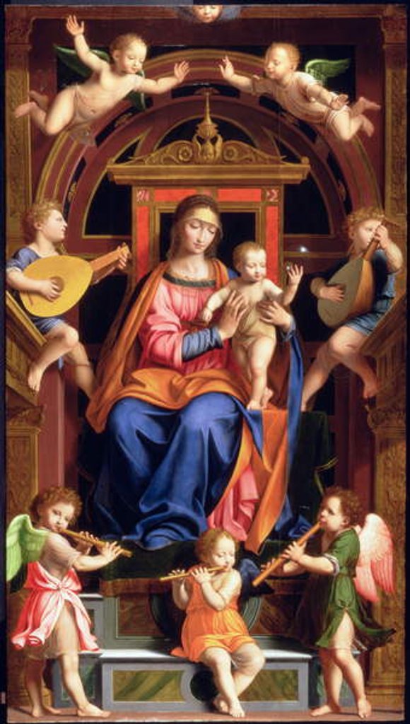Madonna and Child Enthroned by Bernardino Luini