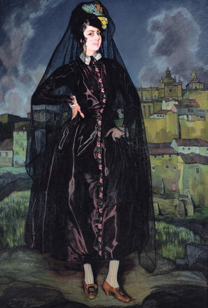 Detail of Portrait of Anita Ramirez in Black, 1916 by Ignacio Zuloaga y Zabaleta