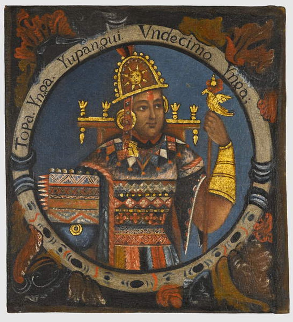 Detail of Tupac Yupanqui, 11th Inca King, mid-18th century by School Peruvian
