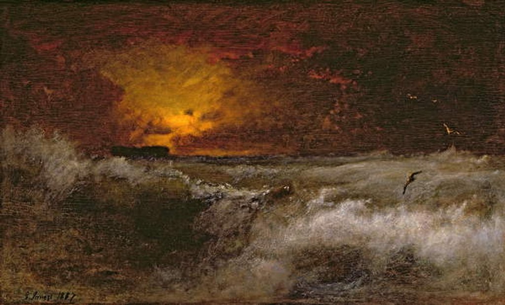Detail of Sunset Over the Sea, 1887 by George Snr. Inness