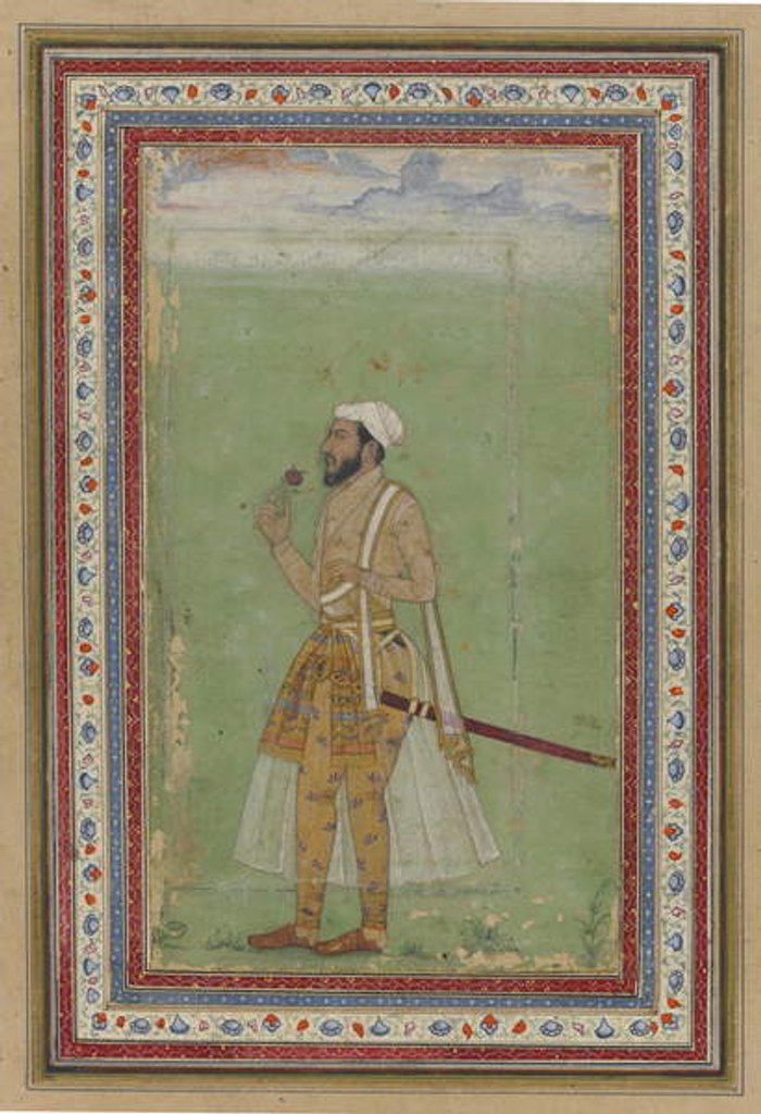 Detail of A Mughal Dignitary, c.1640 by Indian School