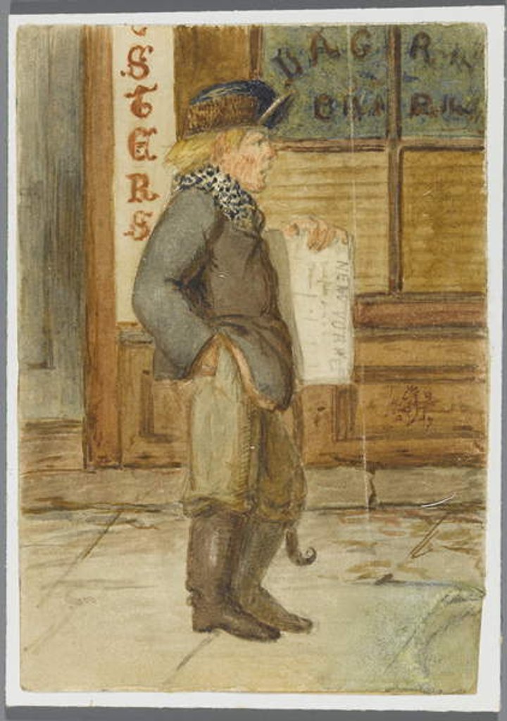 Detail of Newspaper Boy, 1864 by Karl L.H. Mueller